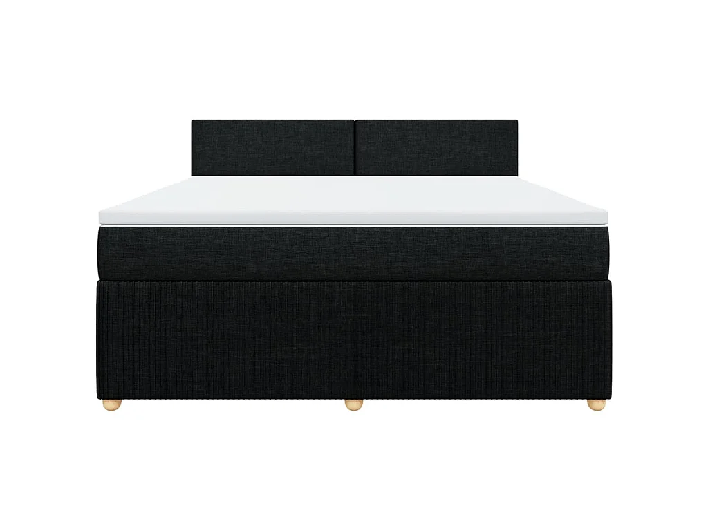 Sommier à lattes de lit avec matelas Noir 180x200 cm Tissu