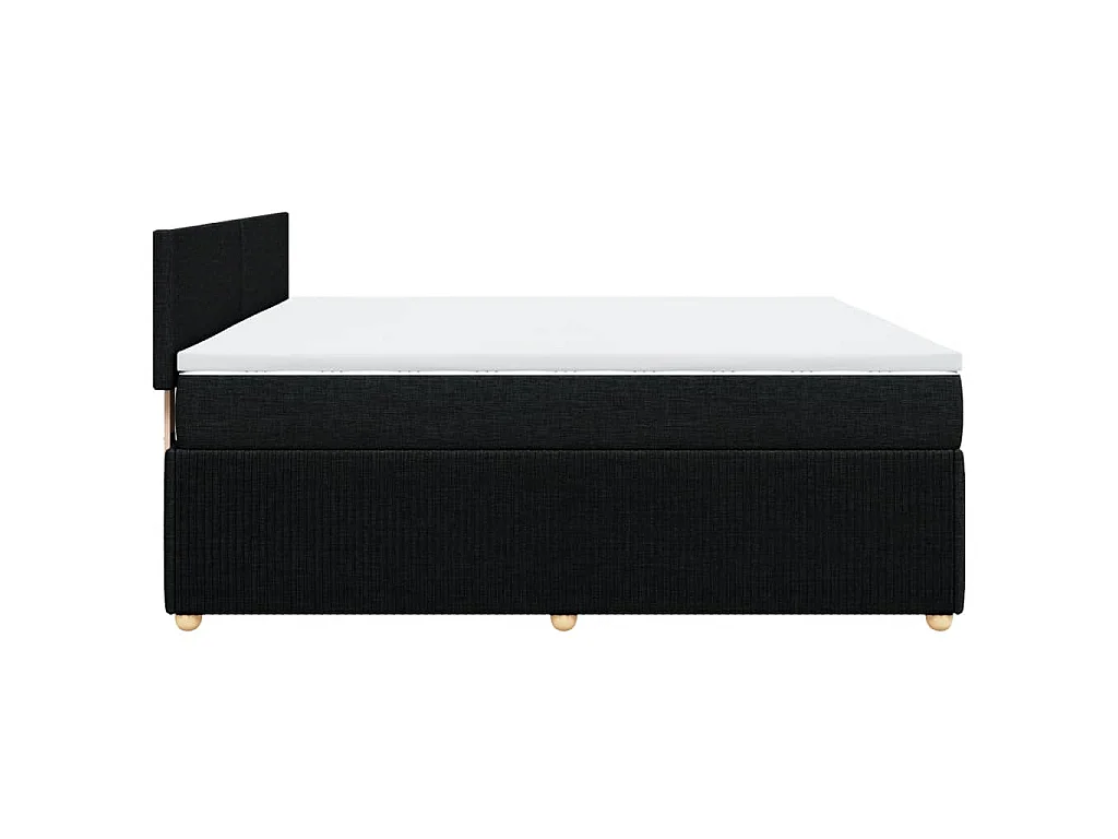 Sommier à lattes de lit avec matelas Noir 180x200 cm Tissu