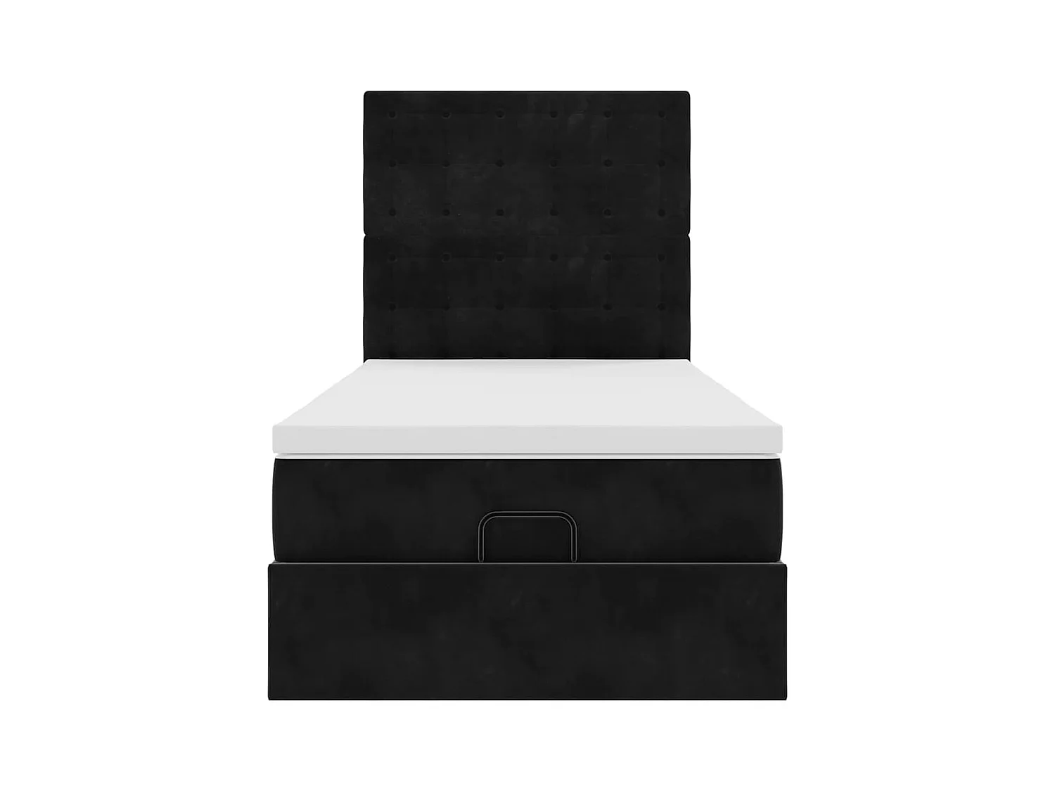 Ottoman-Bett mit Matratzen Schwarz 90x190 cm Samt