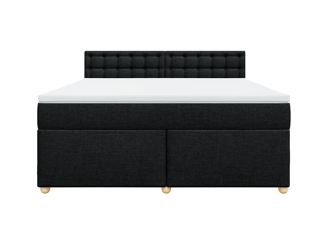 Boxspring met matras stof zwart 180x200 cm