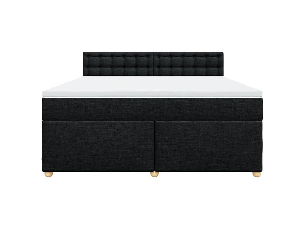 Giroletto a Molle con Materasso Nero 180x200 cm in Tessuto