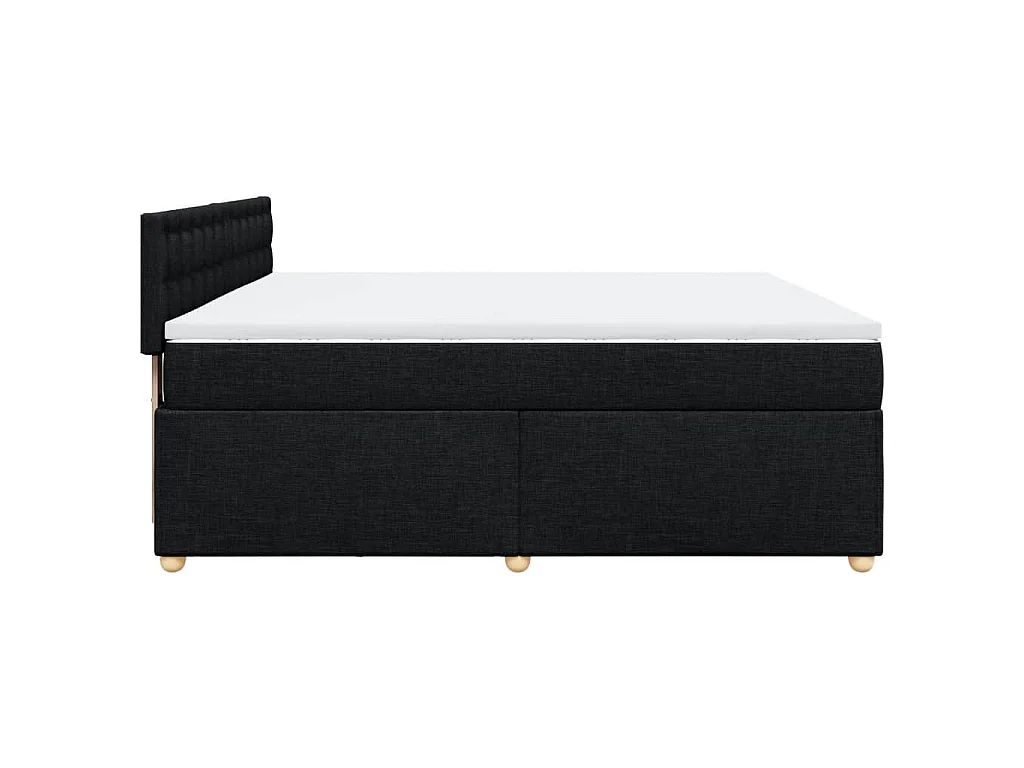 Giroletto a Molle con Materasso Nero 180x200 cm in Tessuto