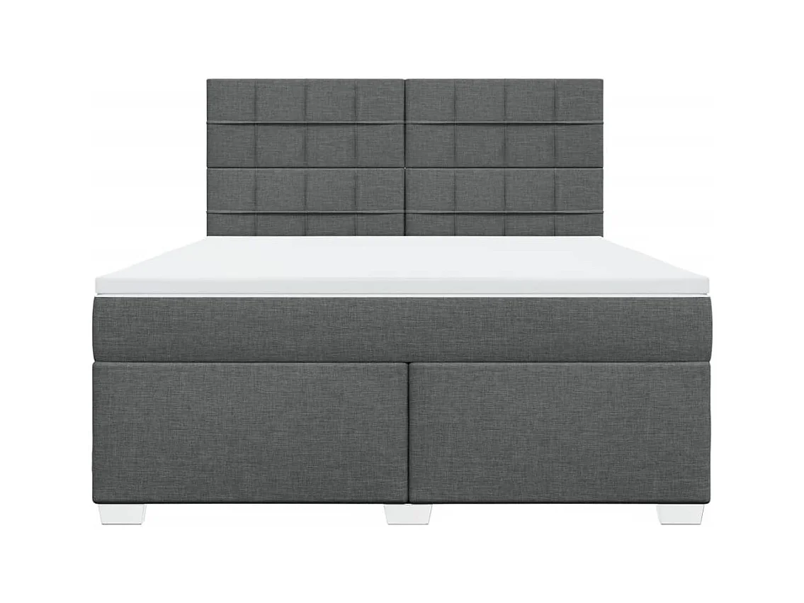Boxspring met matras stof donkergrijs 180x200 cm