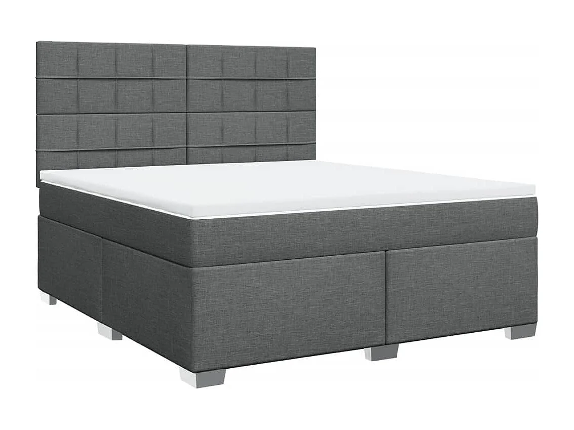 Boxspringbett mit Matratze Dunkelgrau 180x200 cm Stoff