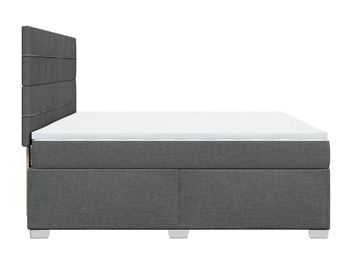 Boxspringbett mit Matratze Dunkelgrau 180x200 cm Stoff