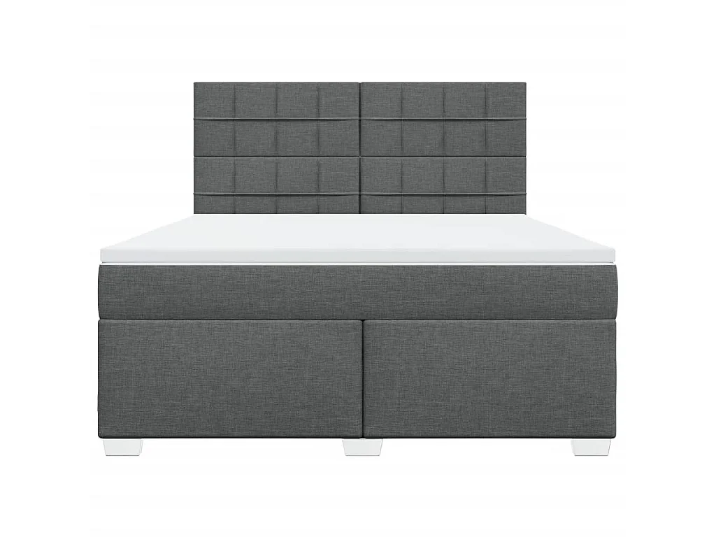 Sommier à lattes de lit avec matelas Gris foncé 180x200cm Tissu