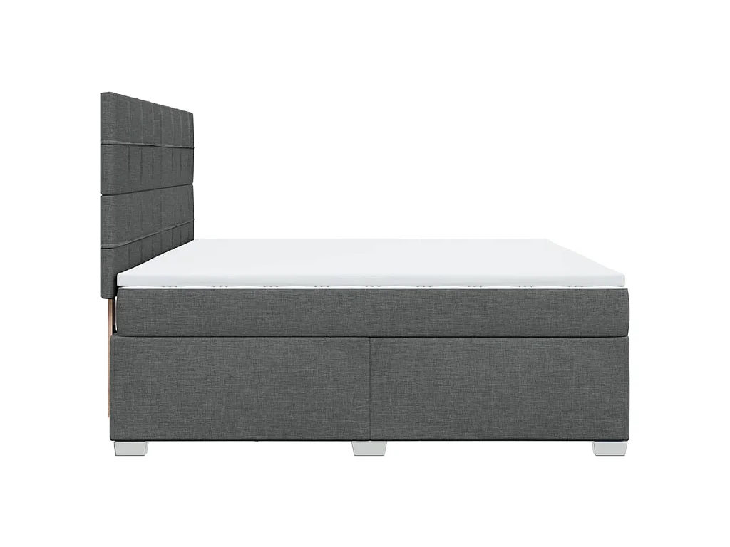 Sommier à lattes de lit avec matelas Gris foncé 180x200cm Tissu