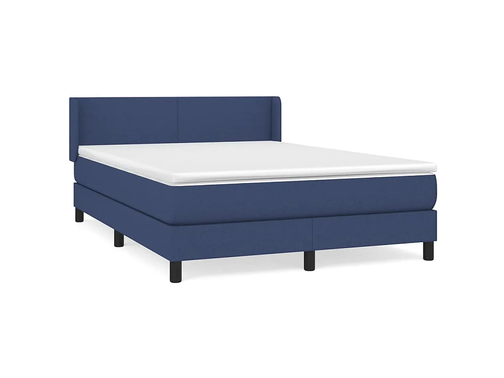 Boxspring met matras stof blauw 140x190 cm