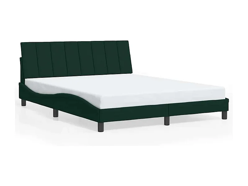 Bedframe zonder matras "Hanko" 160x200 cm fluweel donkergroen