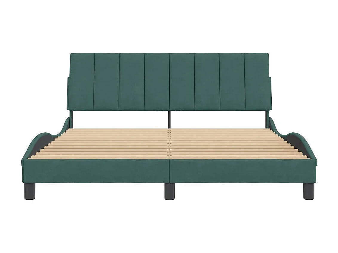 Cadre de lit sans matelas Hanko vert foncé 160x200 cm velours