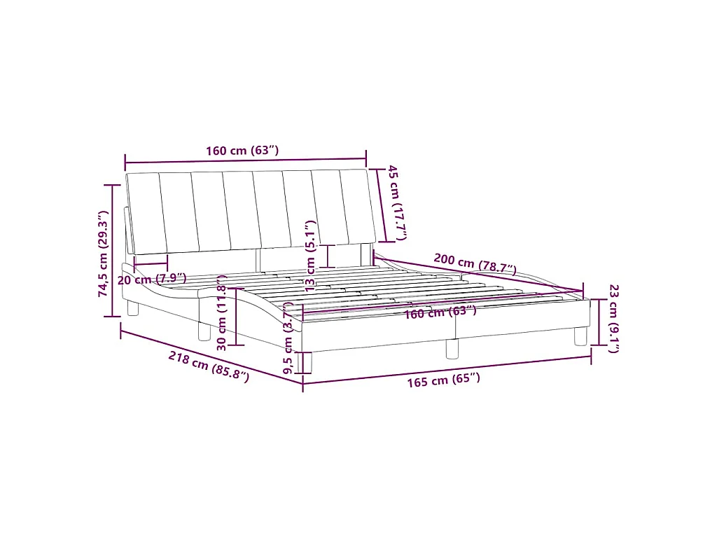 Giroletto senza Materasso Hanko Verde Scuro 160x200 cm in Velluto