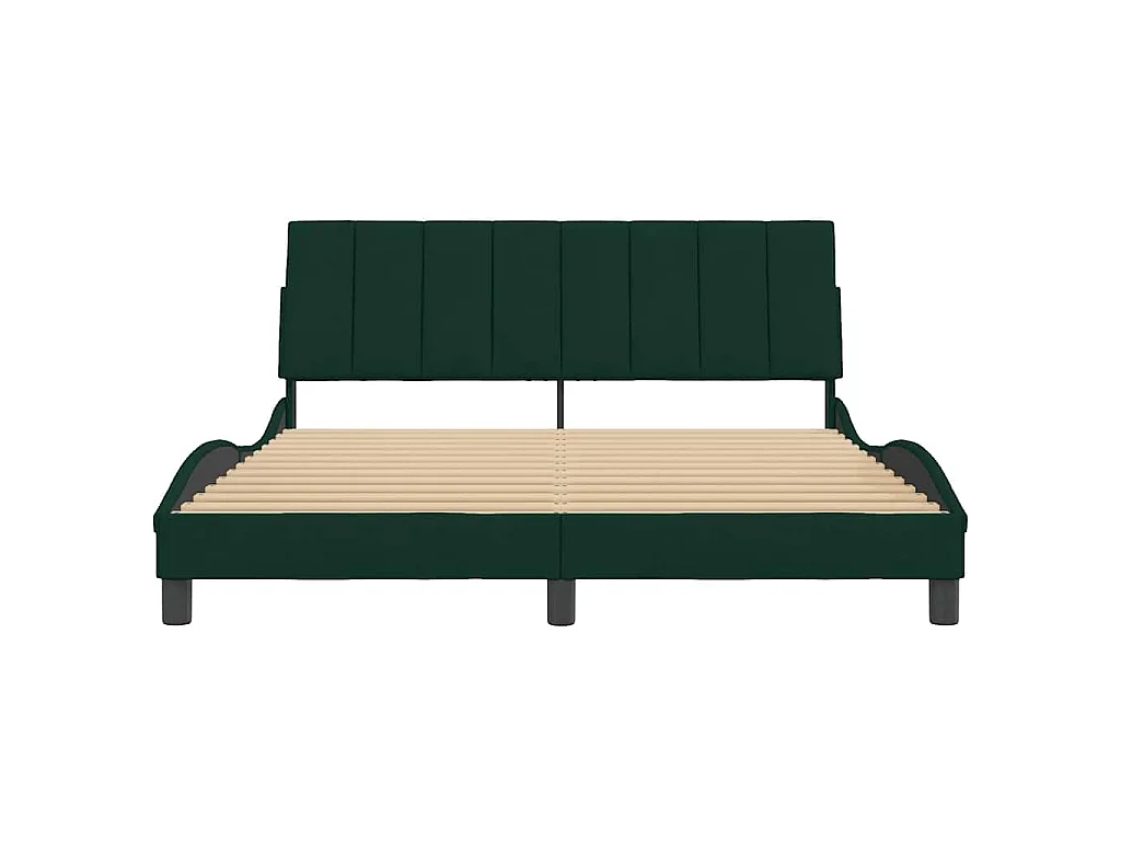 Giroletto senza Materasso Hanko Verde Scuro 160x200 cm in Velluto