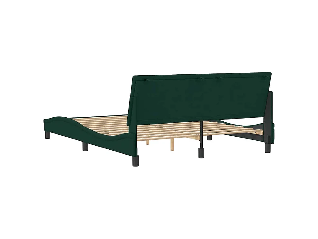 Giroletto senza Materasso Hanko Verde Scuro 160x200 cm Velluto