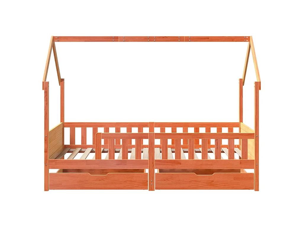 Giroletto Bambini con Cassetti 90x200 cm Legno Massello di Pino