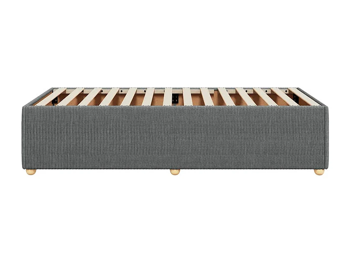 Cadre de lit sans matelas gris foncé 90x200 cm tissu