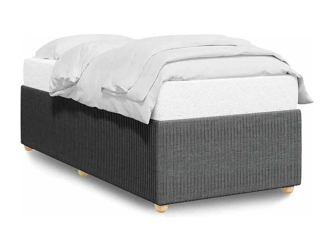 Estructura de cama sin colchón tela gris oscuro 90x200 cm