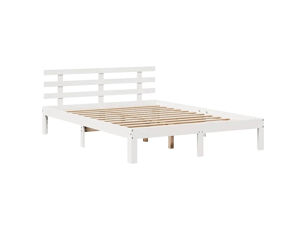 Cadre de lit avec tiroirs sans matelas blanc 140x190 cm