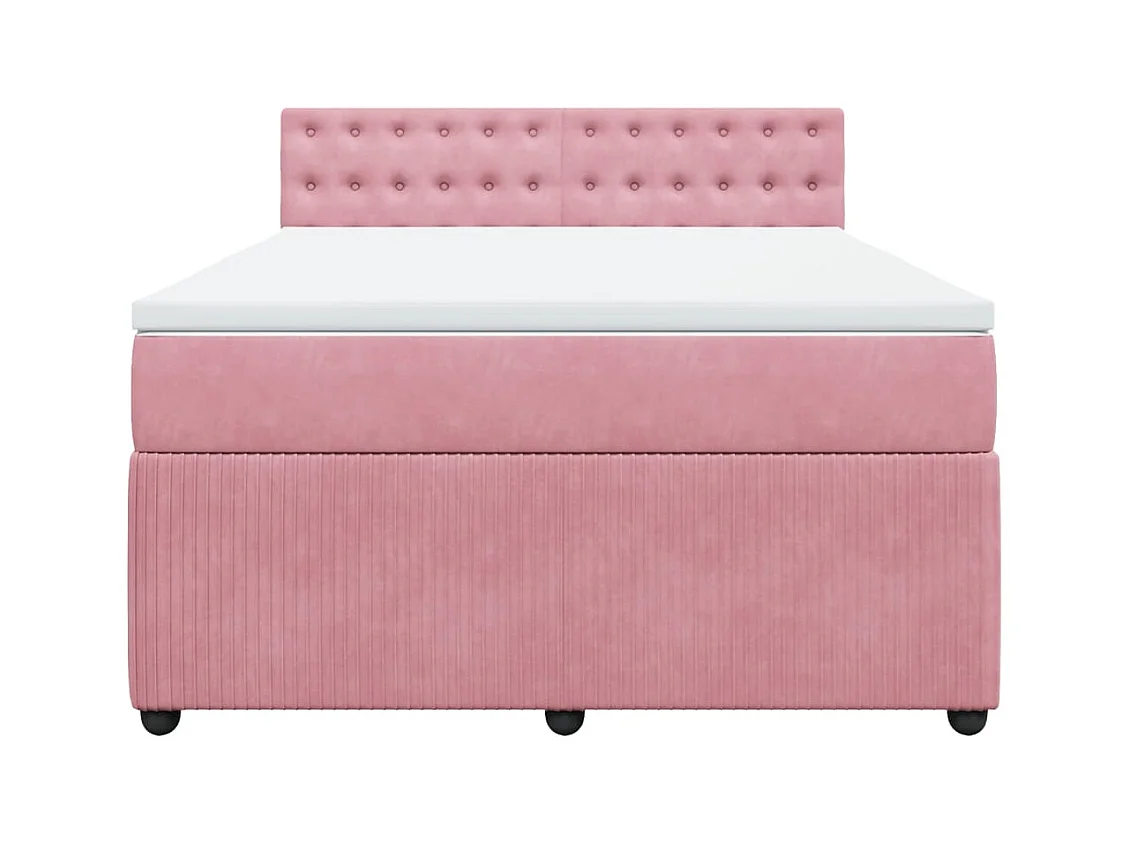 Sommier à lattes de lit avec matelas Rose 140x200 cm Velours