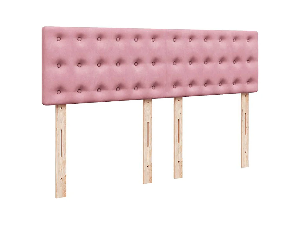 Cama box spring con colchón terciopelo rosa 140x200 cm