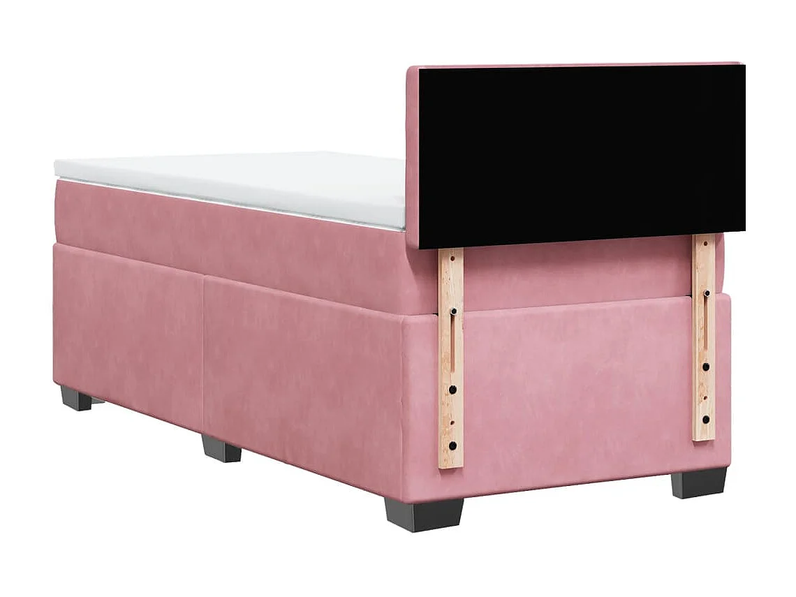 Giroletto a Molle con Materasso Rosa 90x200 cm in Velluto