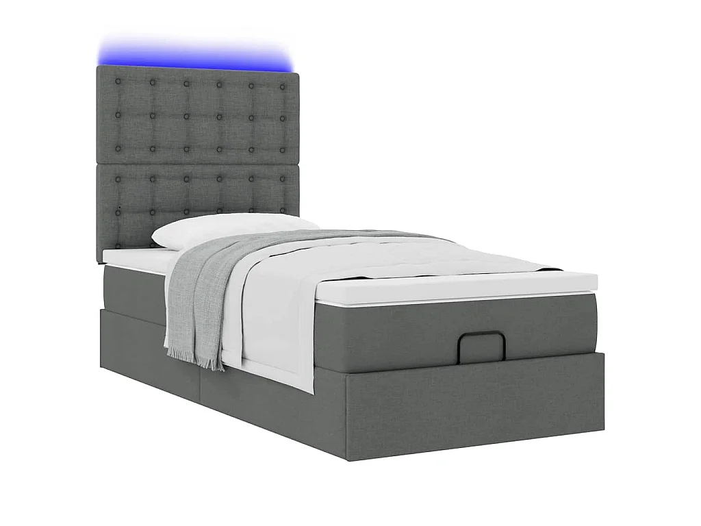 Struttura Letto Pouf con Materasso 100x200 cm in Tessuto