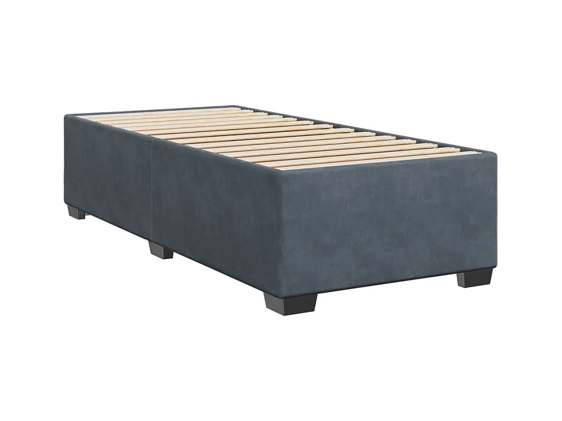 Sommier à lattes de lit et matelas Gris foncé 90x200 cm Velours