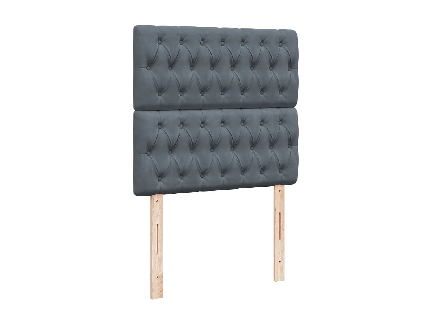 Cama box spring con colchón terciopelo gris oscuro 90x200 cm