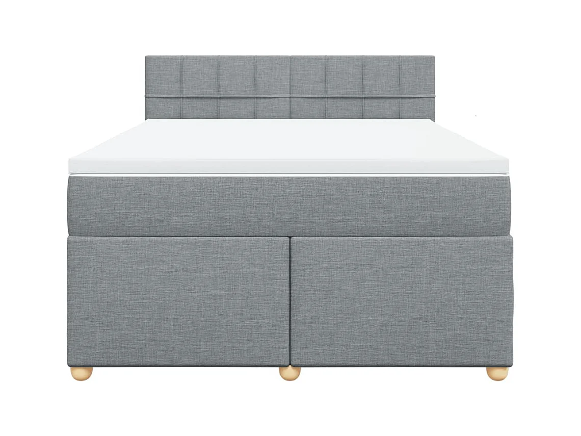 Boxspringbett mit Matratze Hellgrau 140x200 cm Stoff