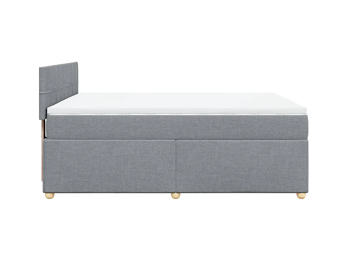 Boxspringbett mit Matratze Hellgrau 140x200 cm Stoff
