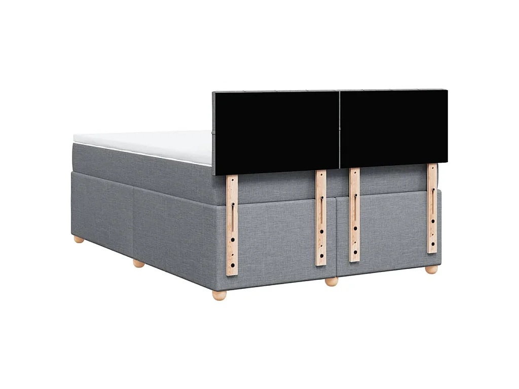 Sommier à lattes de lit avec matelas Gris clair 140x200cm Tissu