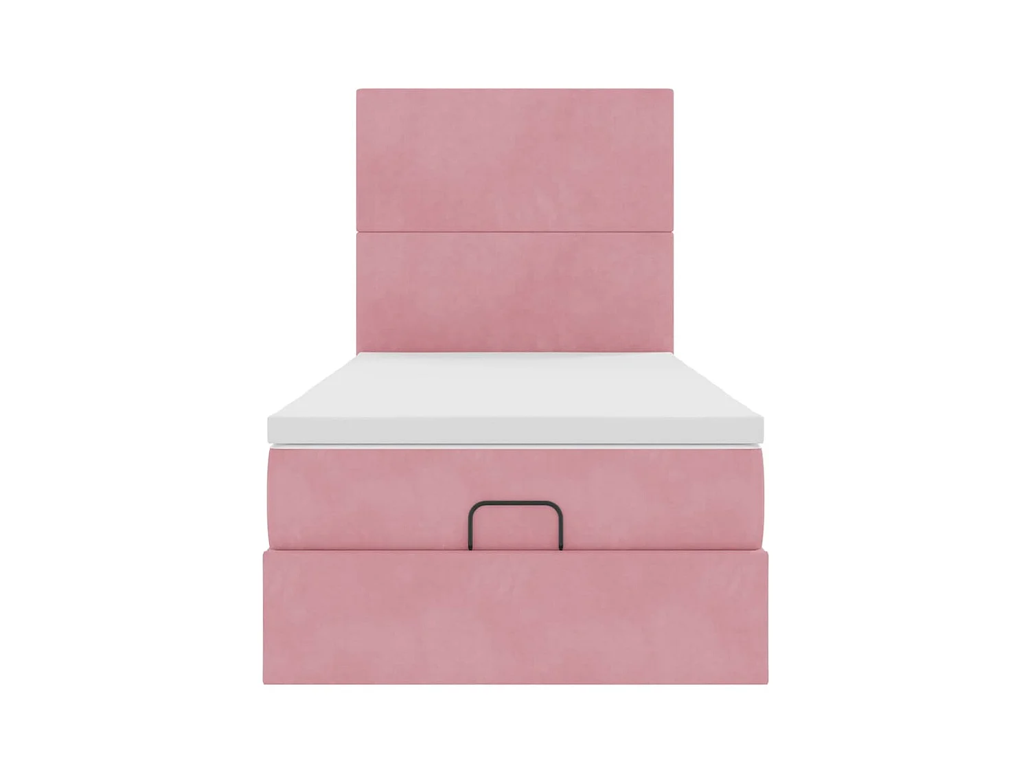 Cadre de lit ottoman avec matelas rose 90x190 cm velours
