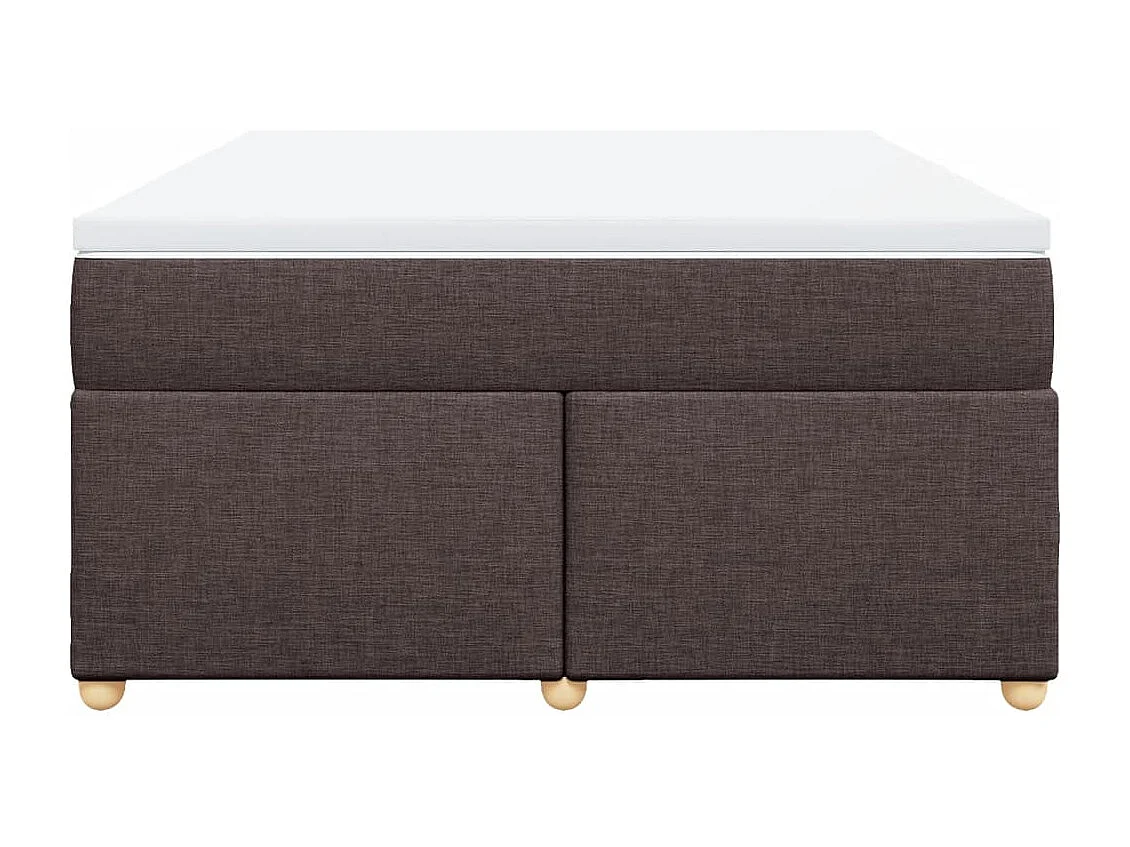 Boxspring met matras stof donkerbruin 140x200 cm