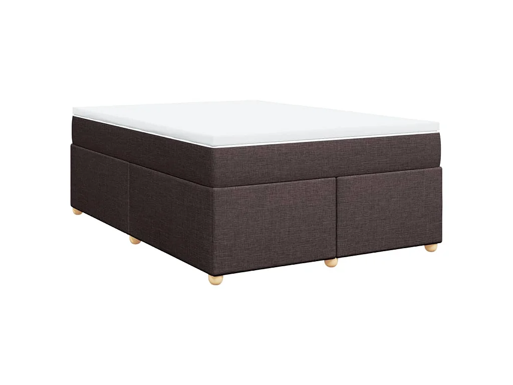 Boxspring met matras stof donkerbruin 140x200 cm