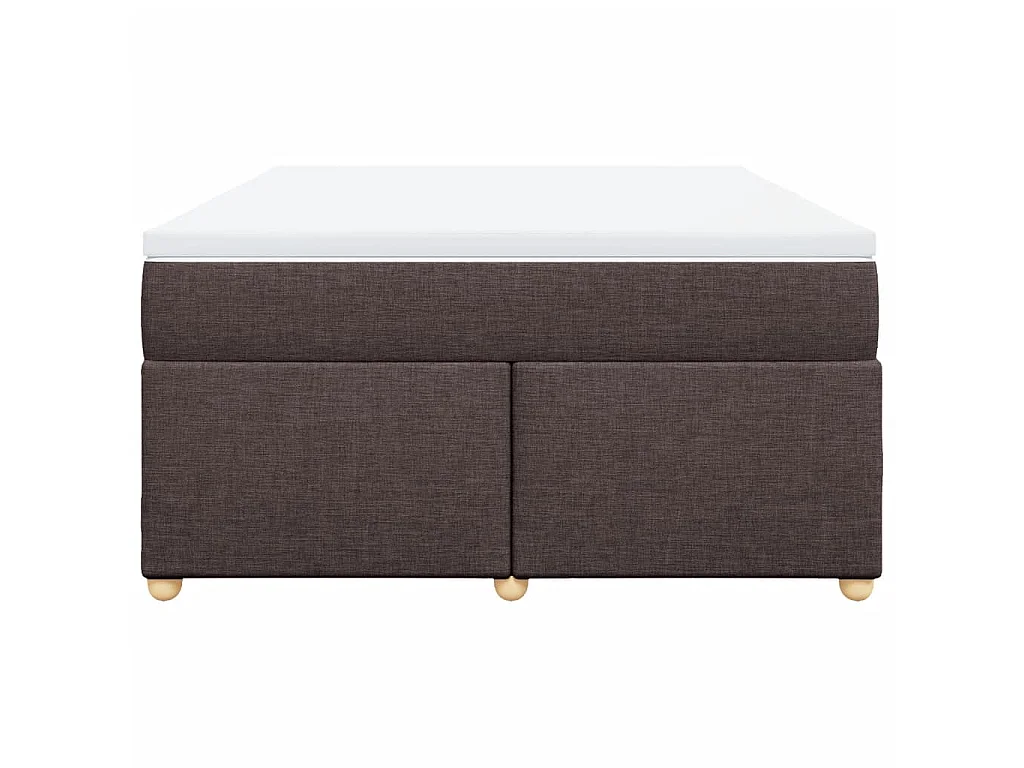 Boxspring met matras stof donkerbruin 140x200 cm