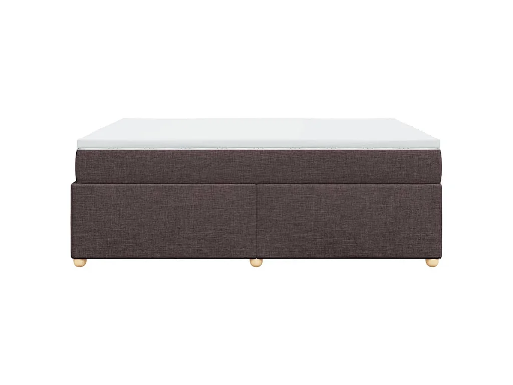 Boxspring met matras stof donkerbruin 140x200 cm