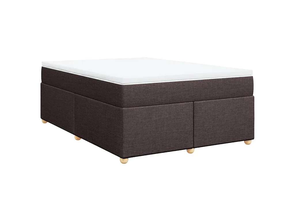Boxspring met matras stof donkerbruin 140x200 cm
