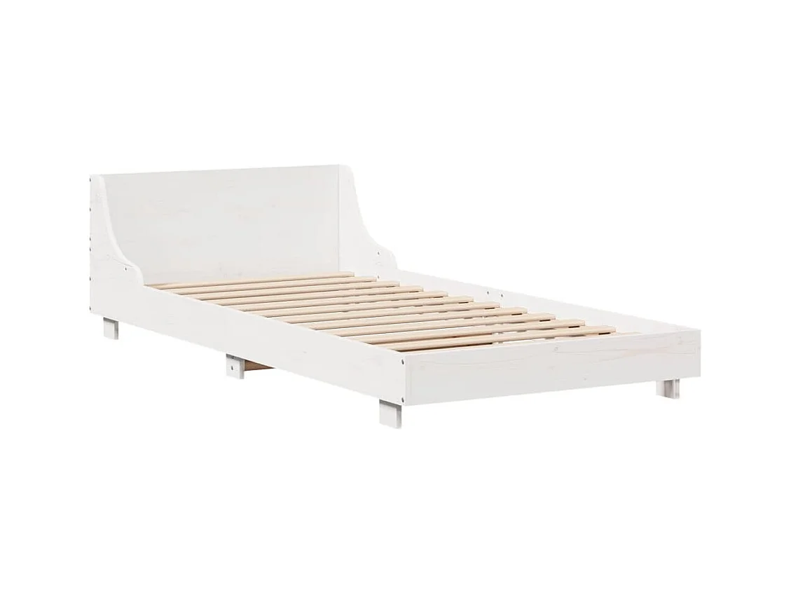 Cadre de lit sans matelas blanc 100x200 cm bois de pin massif