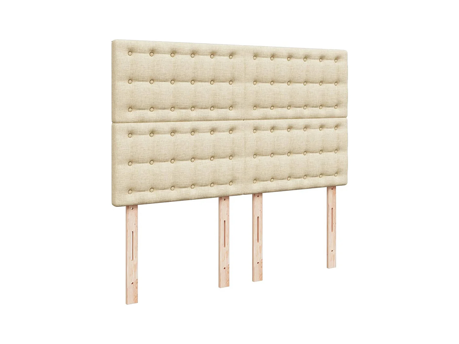 Sommier à lattes de lit avec matelas Crème 160x200 cm Tissu