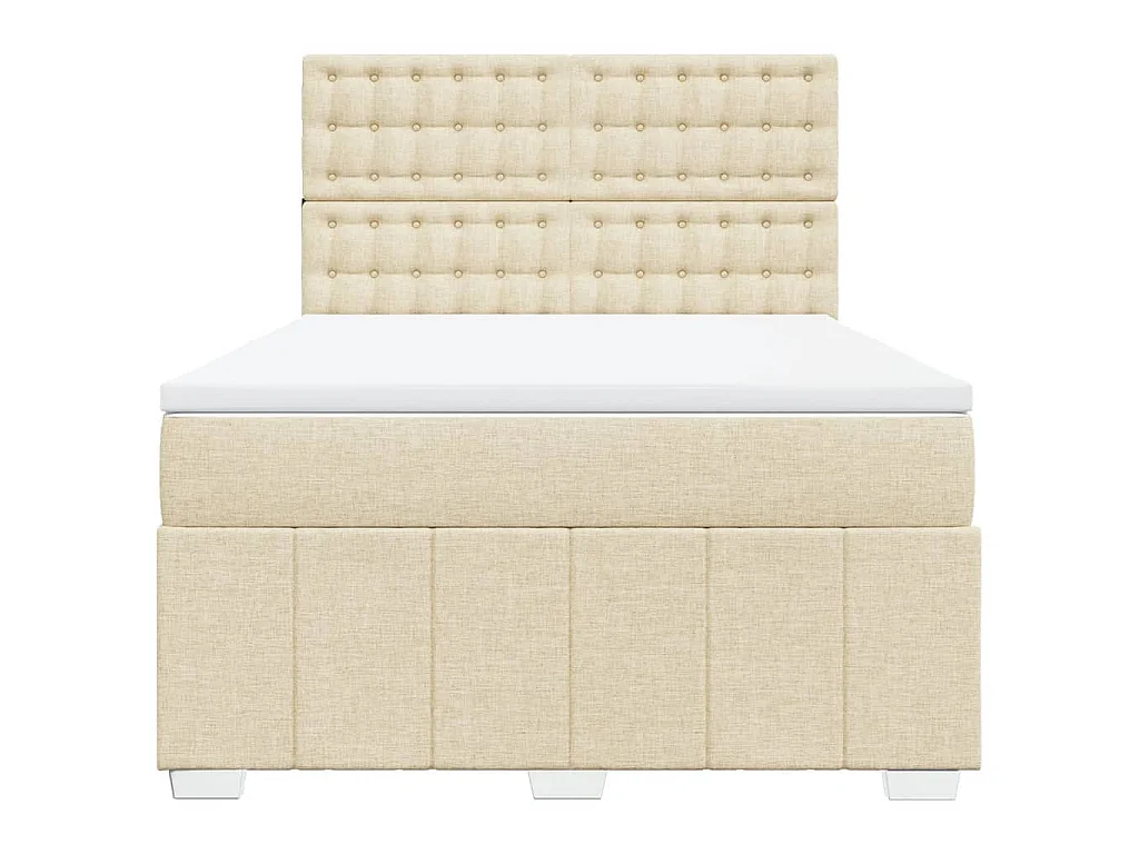 Boxspringbett mit Matratze Creme 160x200 cm Stoff