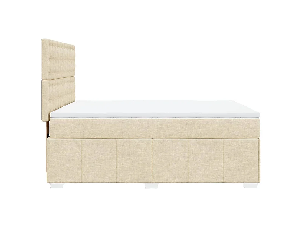 Boxspringbett mit Matratze Creme 160x200 cm Stoff