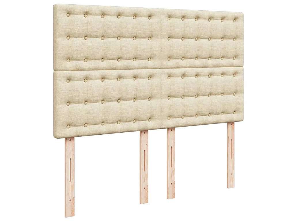 Boxspringbett mit Matratze Creme 160x200 cm Stoff