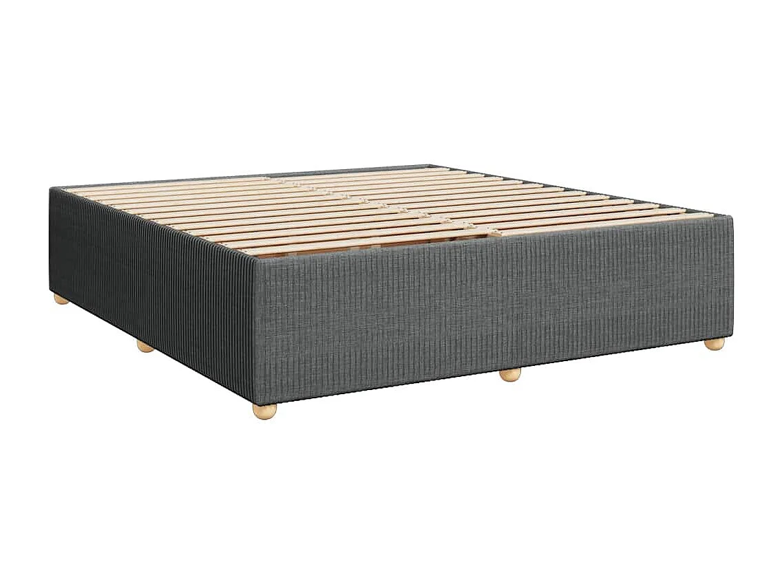 Cama box spring con colchón tela gris oscuro 180x200 cm