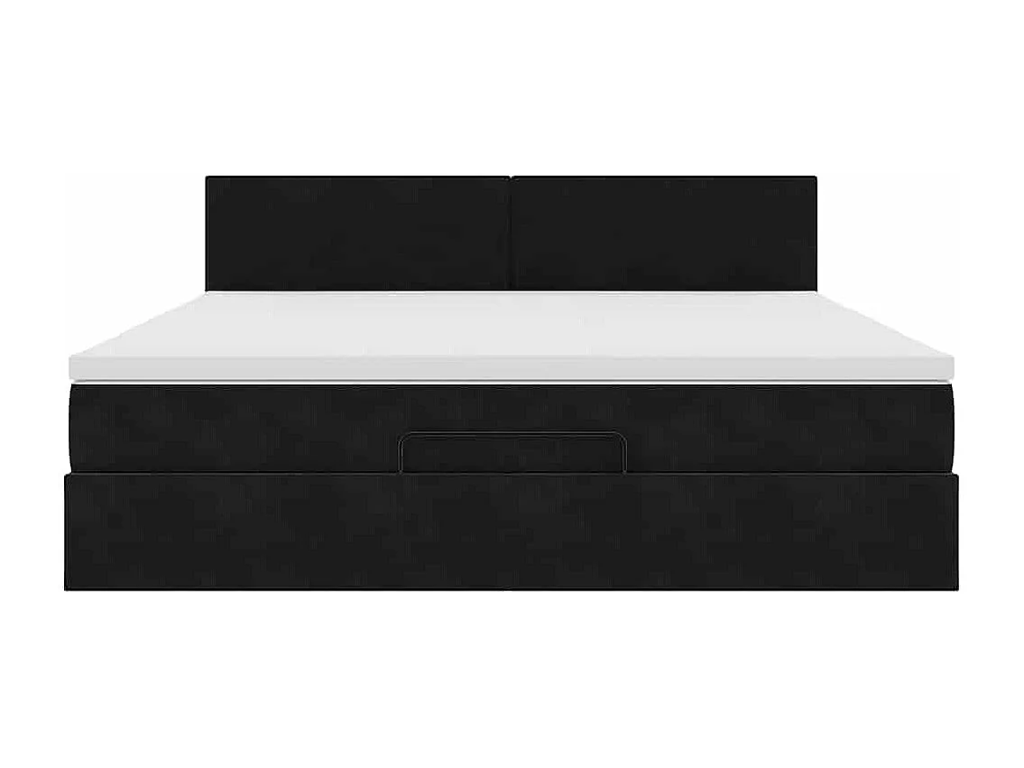 Estructura de cama otomana con colchón negra 160x200 cm