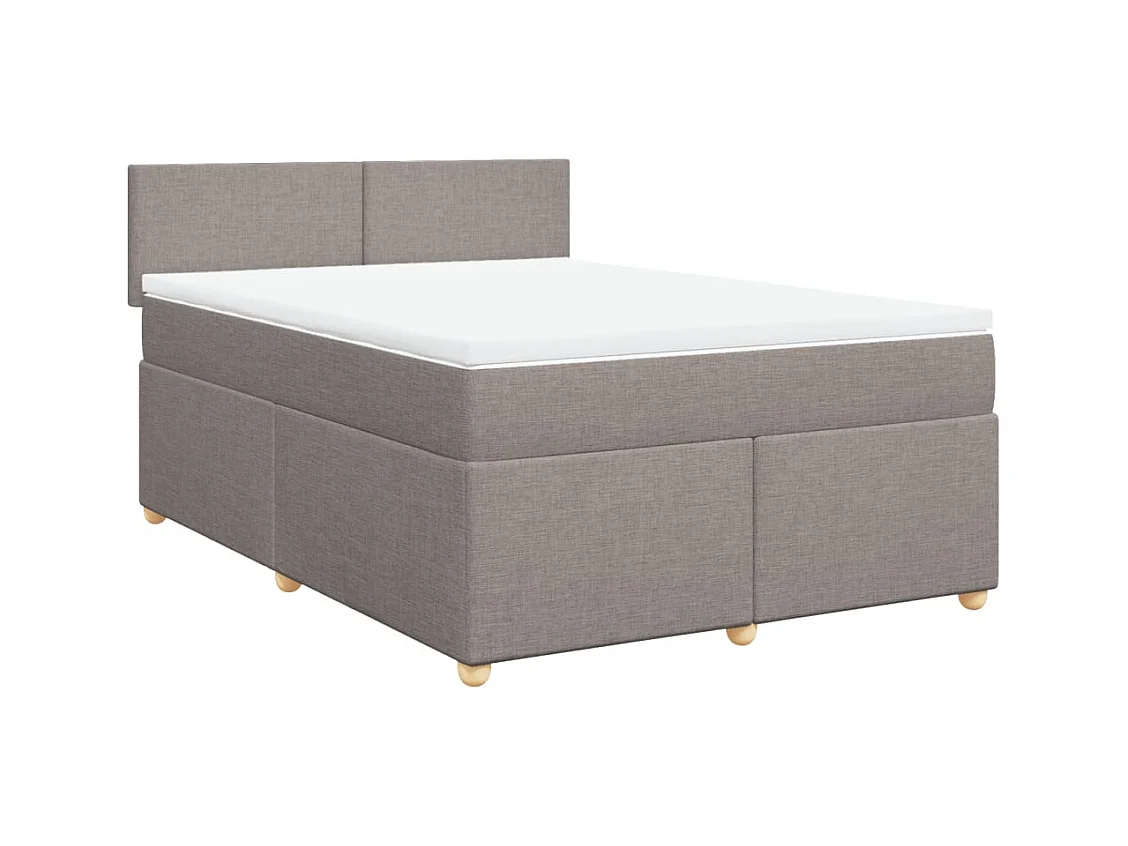 Sommier à lattes de lit avec matelas Taupe 160x200 cm Tissu