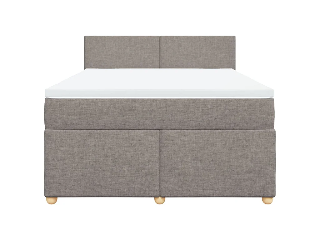 Sommier à lattes de lit avec matelas Taupe 160x200 cm Tissu