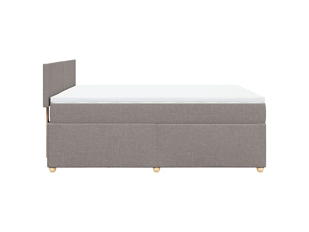 Sommier à lattes de lit avec matelas Taupe 160x200 cm Tissu