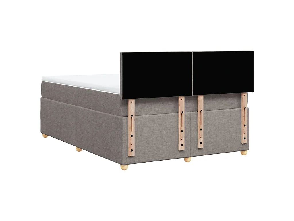 Sommier à lattes de lit avec matelas Taupe 160x200 cm Tissu