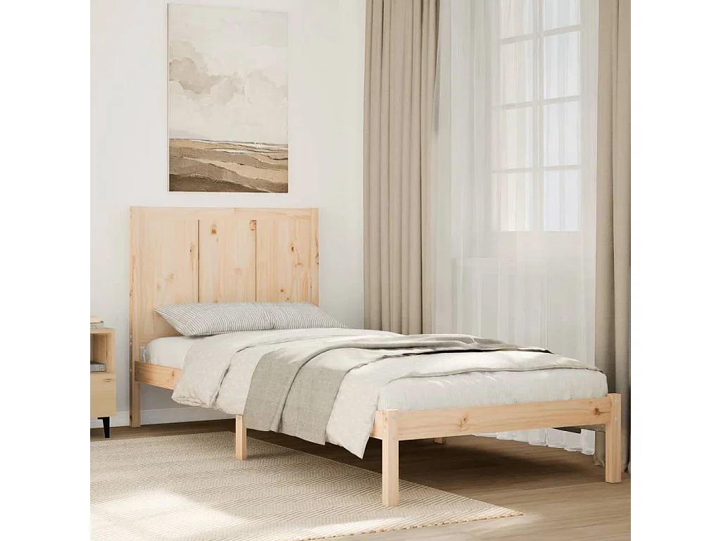 Bedframe extra lang zonder matras massief hout 100x220 cm