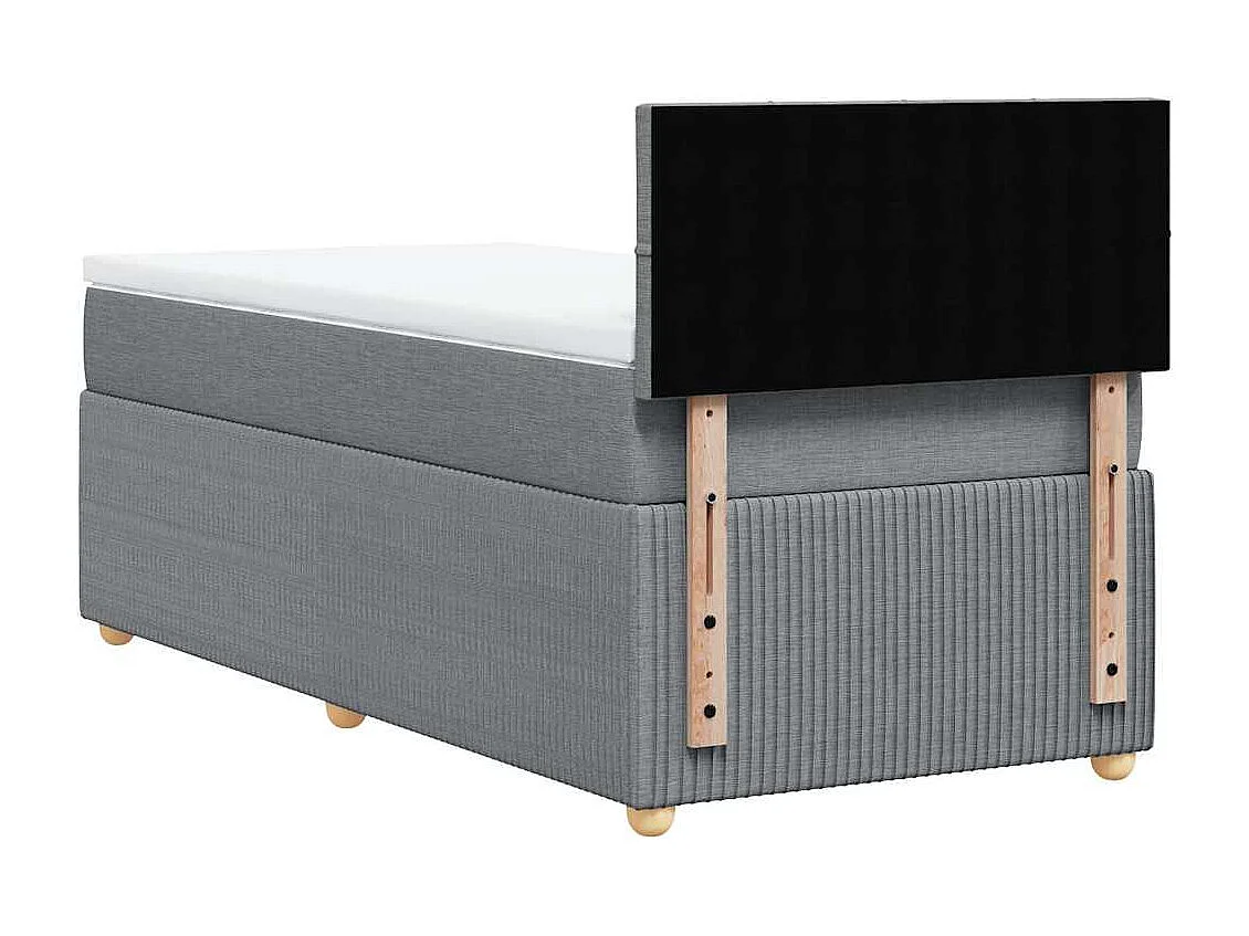 Sommier à lattes de lit avec matelas Gris clair 90x200 cm Tissu