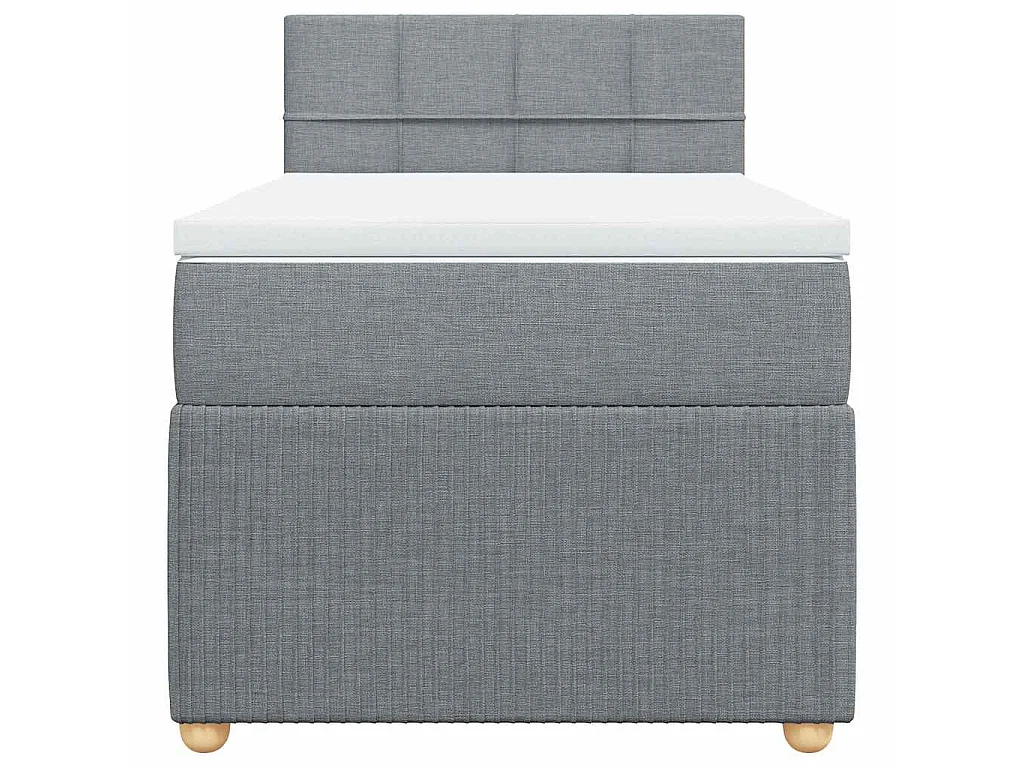 Cama com molas/colchão 90x200 cm tecido cinza-claro